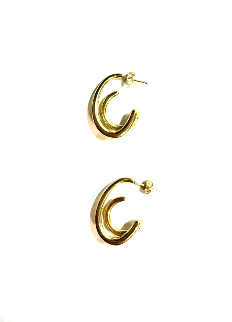 Wholesaler Les Précieuses - Pair of golden Astrid earrings