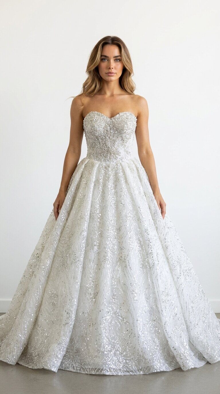 Großhändler Les Voiliers - Prinzessinnen-Brautkleid mit Korsett und Perlen