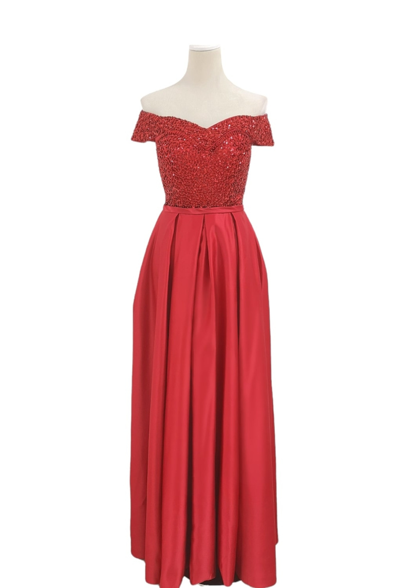 Grossiste Les Voiliers - Robe longue satinée et strassée