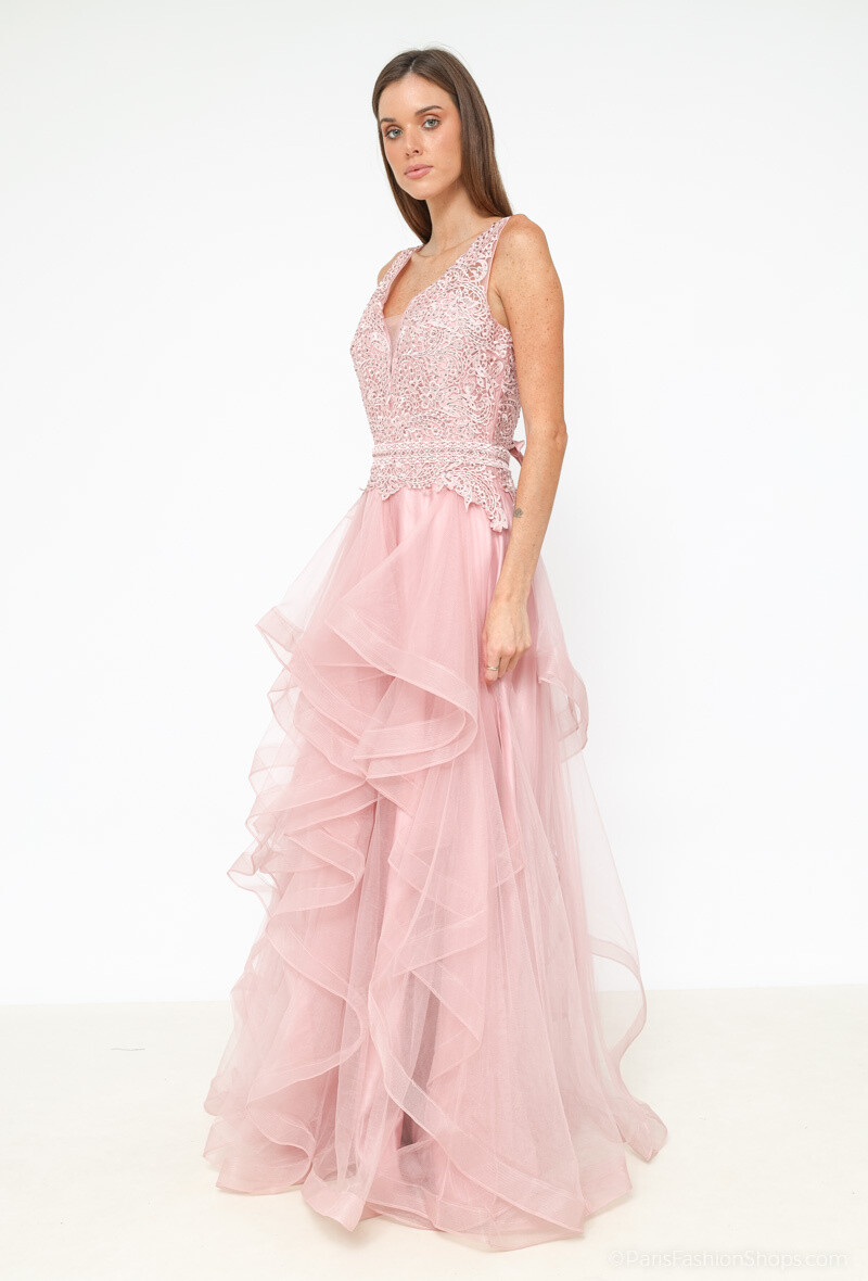 Grossiste Les Voiliers - Robe longue de soirée tulle