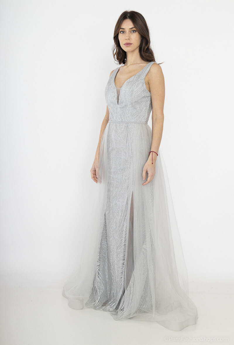 Grossiste Les Voiliers - Robe de soirée paillettée et perlée