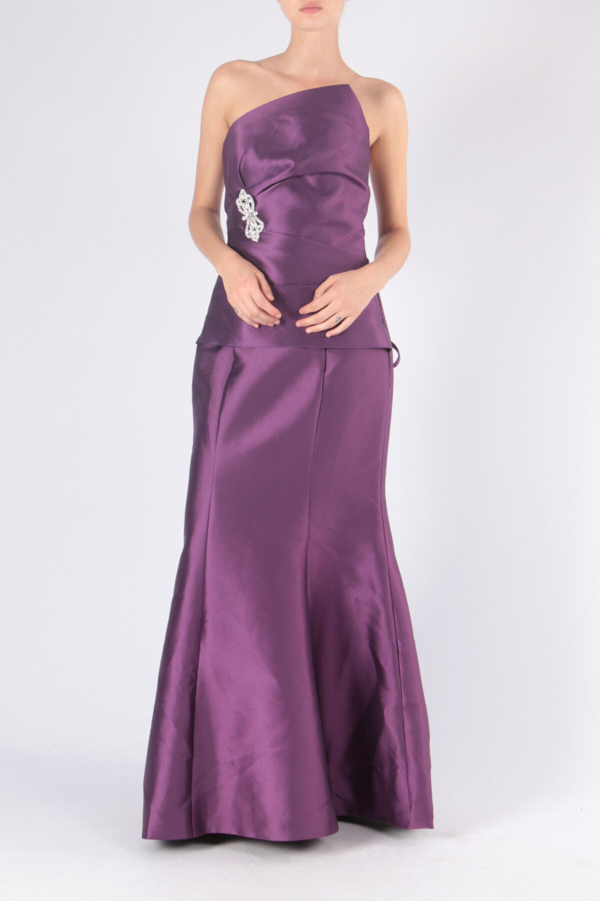 Grossiste Les Voiliers - Robe longue de soirée satinée