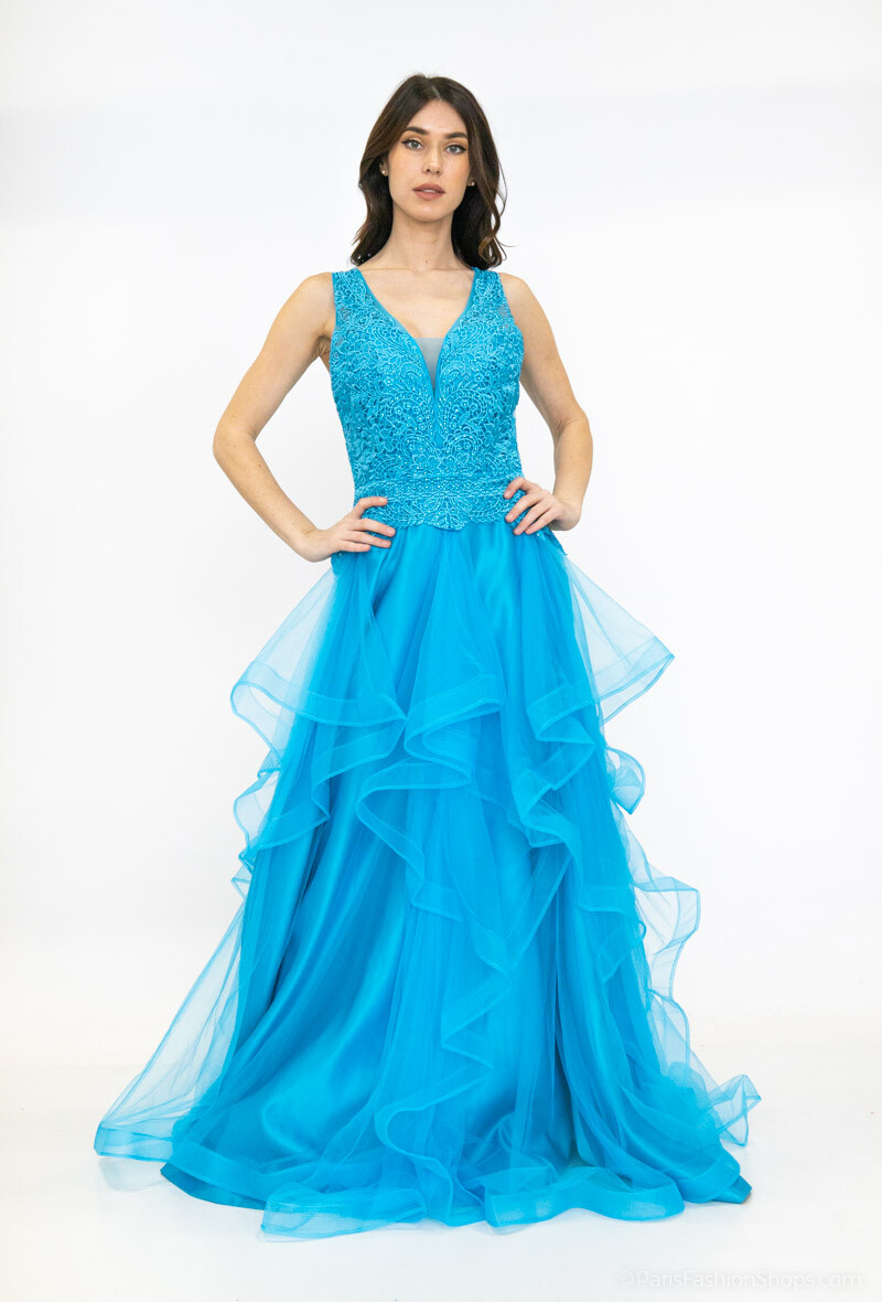 Grossiste Les Voiliers - Robe longue de soirée tulle