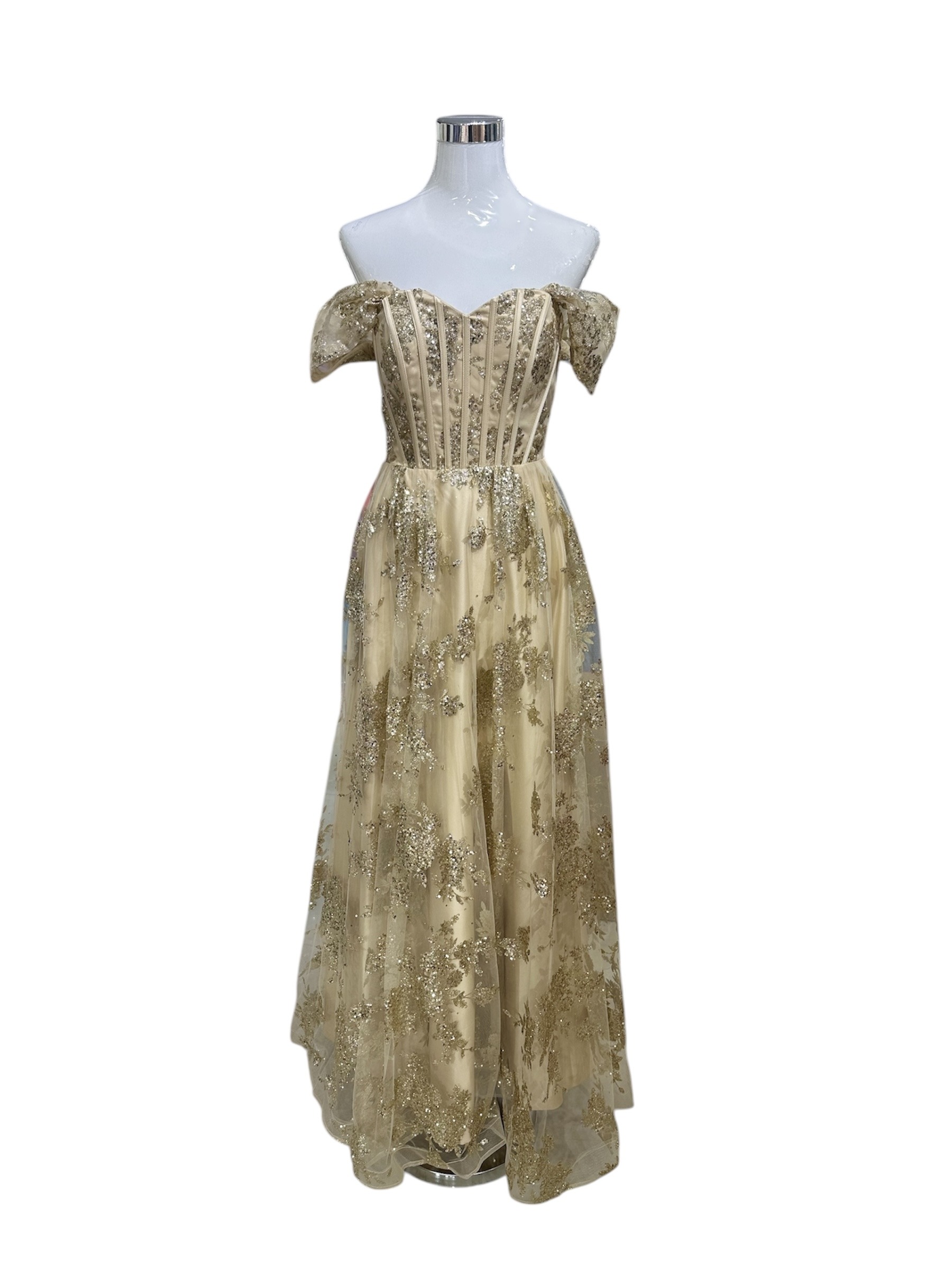 Wholesaler Les Voiliers - Long sequined evening gown with boat neck