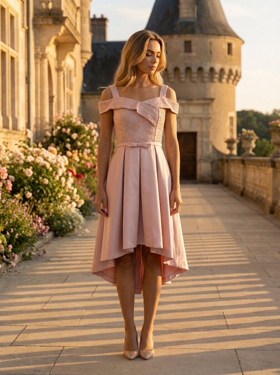 Grossiste Les Voiliers - Robe de soirée avec perles asymétrique