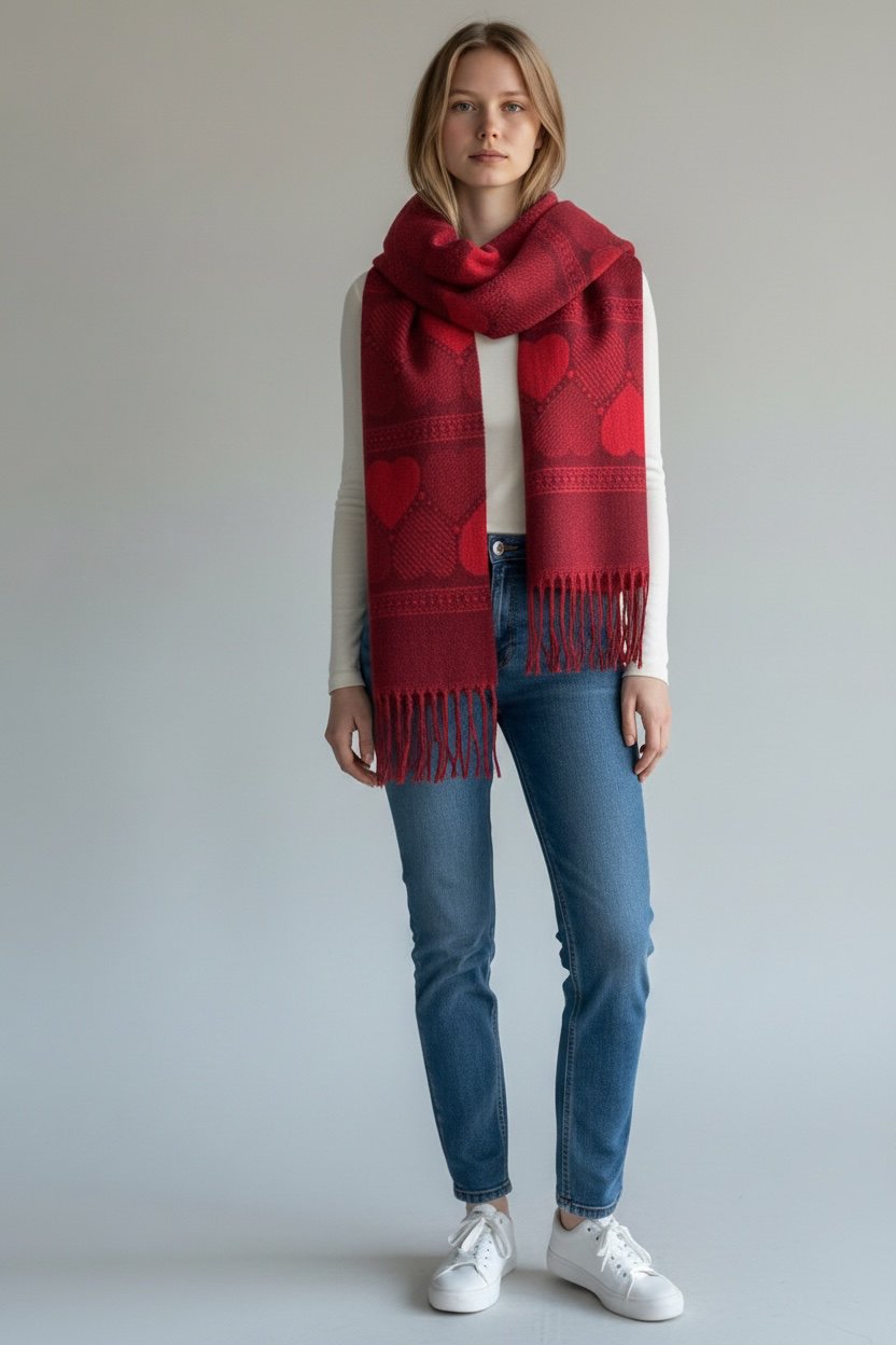 Großhändler LEXA PLUS - Wollschal mit Blumenmuster Großhändler LEXA PLUS - Wollschal mit Blumenmuster