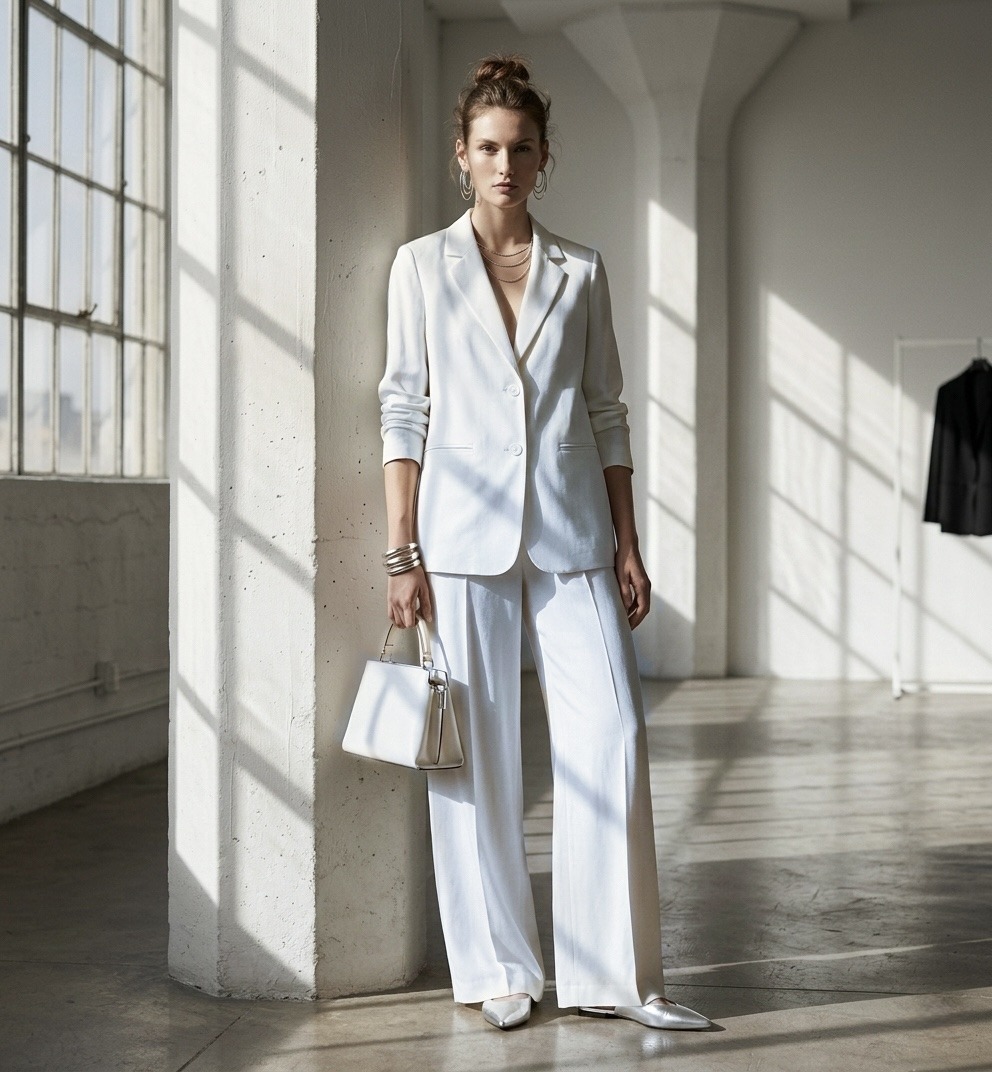 Grossiste LI.FE STYLE - Le Blazer Blanc Essentiel à un bouton