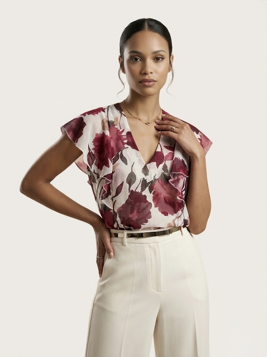 Grossista LI.FE STYLE - Blusa Secret Garden in Lyocell Floreale