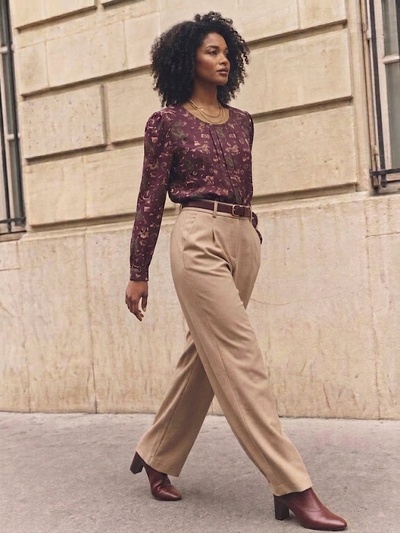 Großhändler LI.FE STYLE - Bedruckte Viskose-Rundhalsbluse Großhändler LI.FE STYLE - Bedruckte Viskose-Rundhalsbluse
