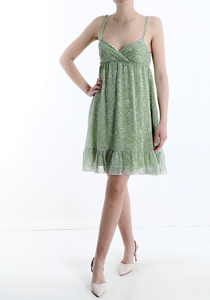 Mayorista LI.FE STYLE - Vestido estampado de fantasía de flores, alineado, flotaciones en el fondo, aparatos ortopédicos ajustables