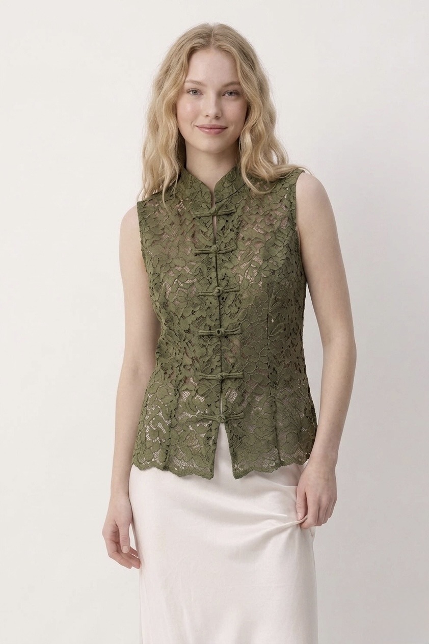 Mayorista LI.FE STYLE - Chaleco vintage Qing de encaje