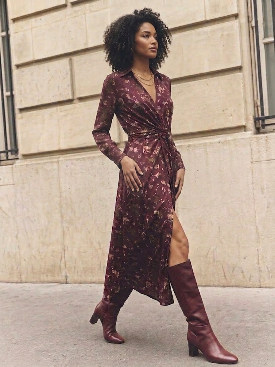 Wholesaler LI.FE STYLE - Vintage-style patterned viscose shirt dress
