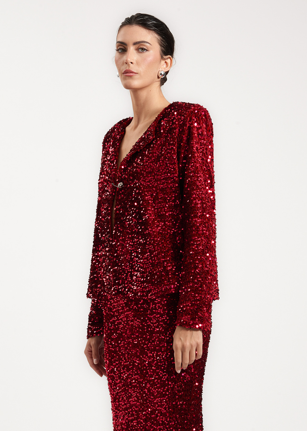 Wholesaler LI.FE STYLE - Elegant velvet jacket with sequins