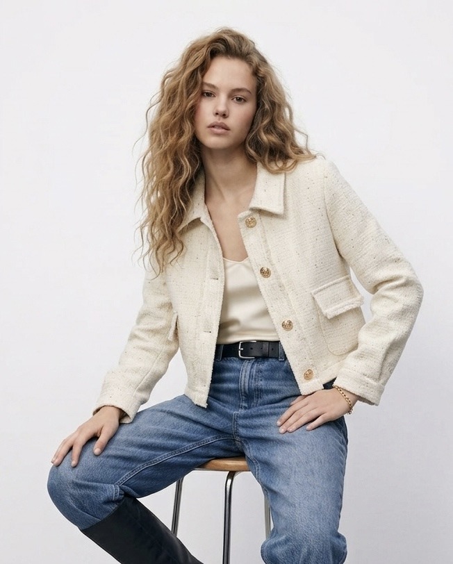Wholesaler LI.FE STYLE - Women's Cropped Jacket Made in Italy