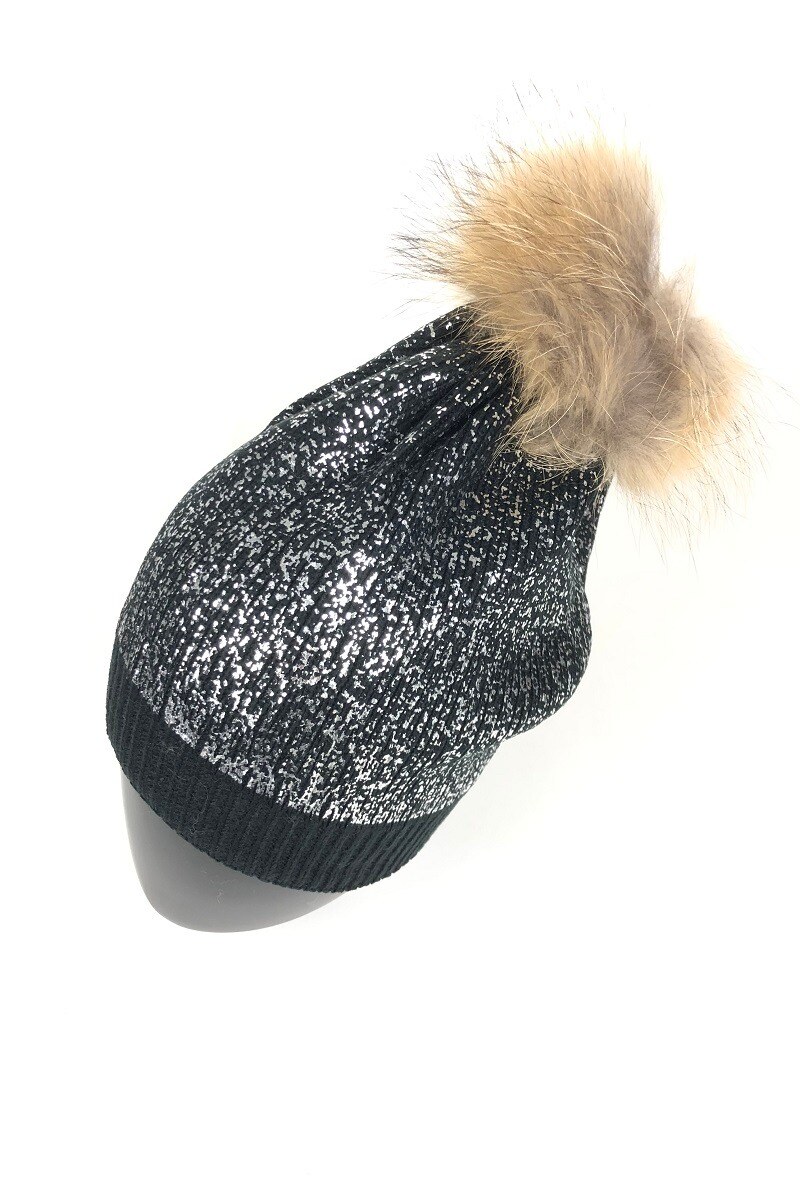 Wholesaler Lidy's - Shiny beanie with pom-pom