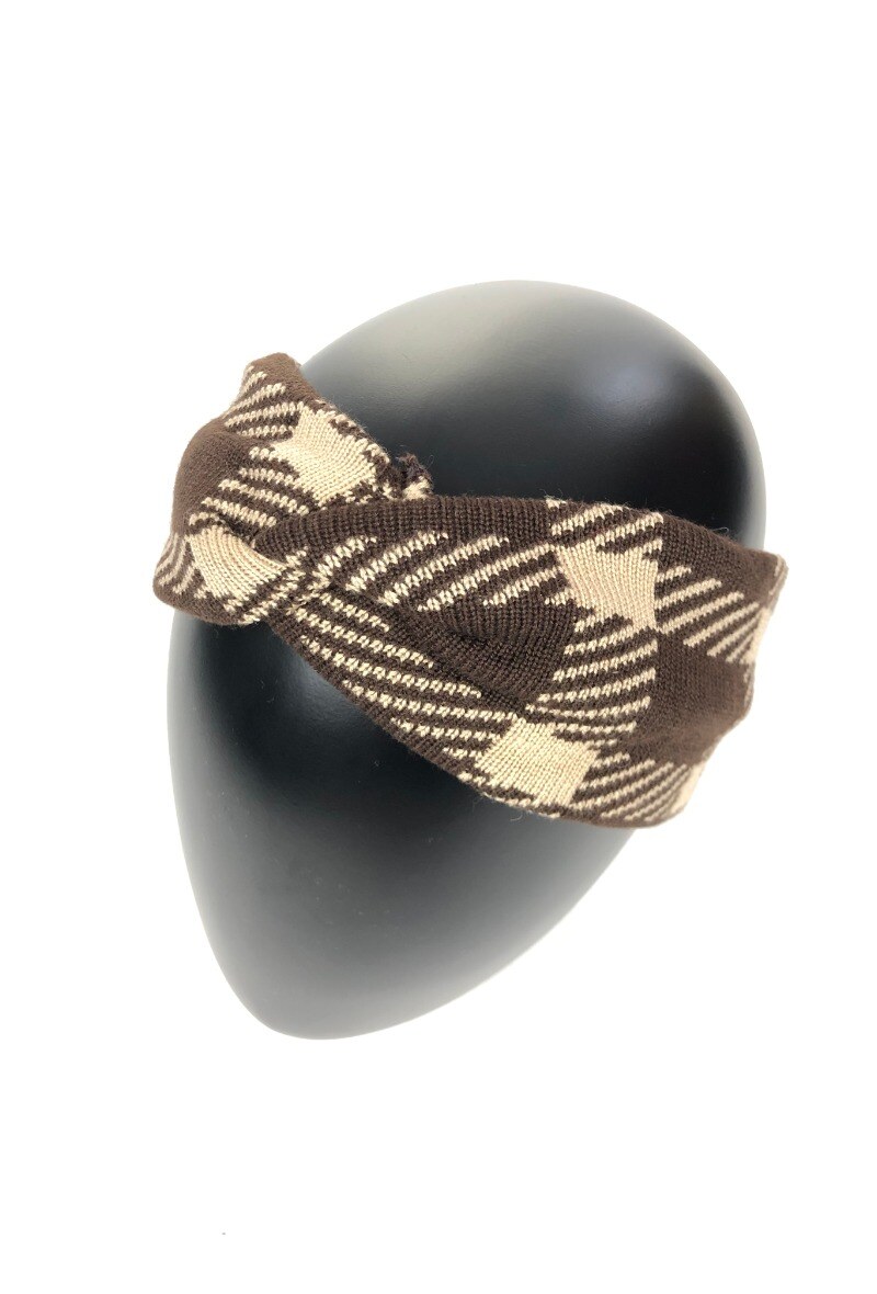 Wholesaler Lidy's - Twisted headband with checkered patterns