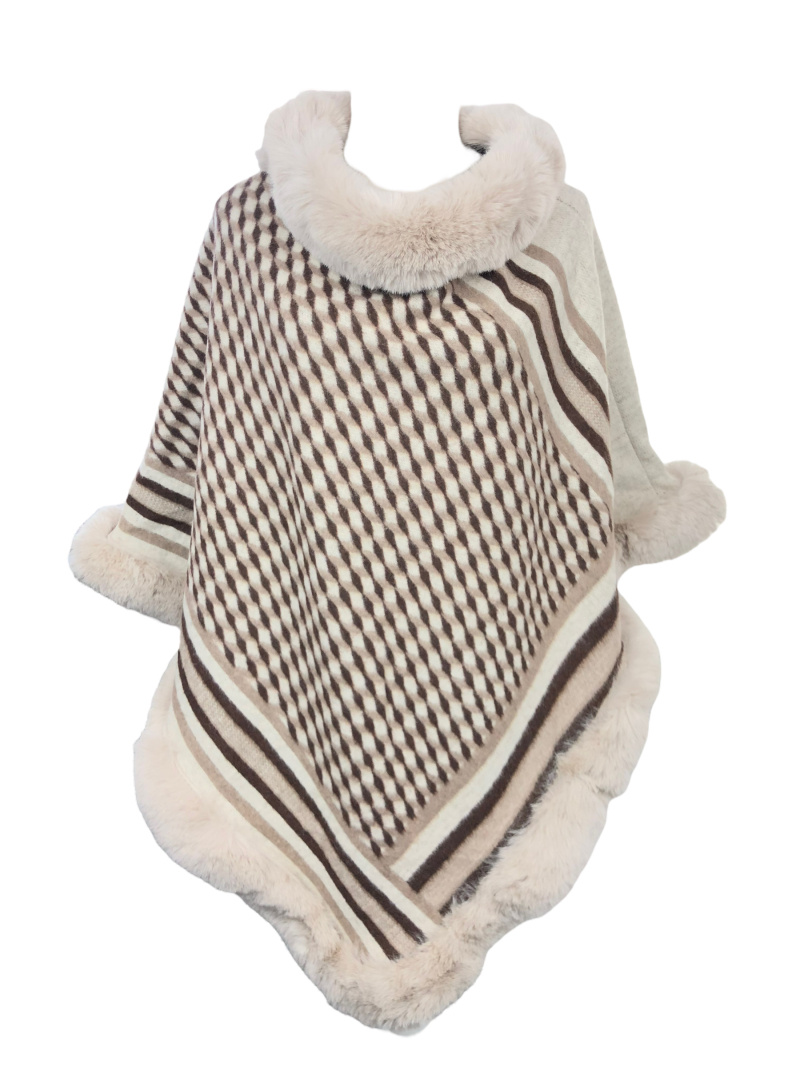 Grossiste Lidy's - Poncho Fantaisie Fausse Fourrure