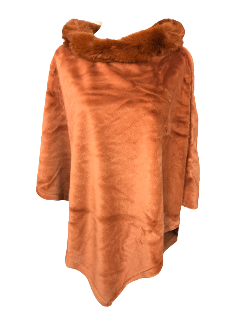 Grossiste Lidy's - Poncho Fausse Fourrure Uni