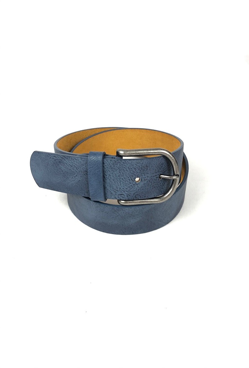 Wholesaler Lidy's - Solid belt with an oval buckle and brushed metal finish