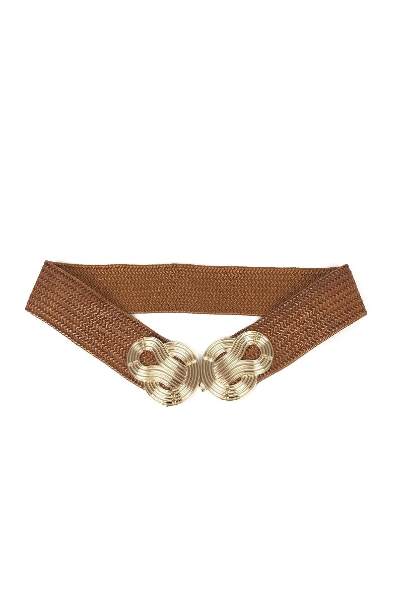 Wholesaler Lidy's - Shiny elastic belt with interwoven round clasp