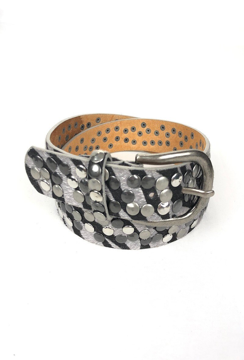 Wholesaler Lidy's - Studded belt with zebra pattern