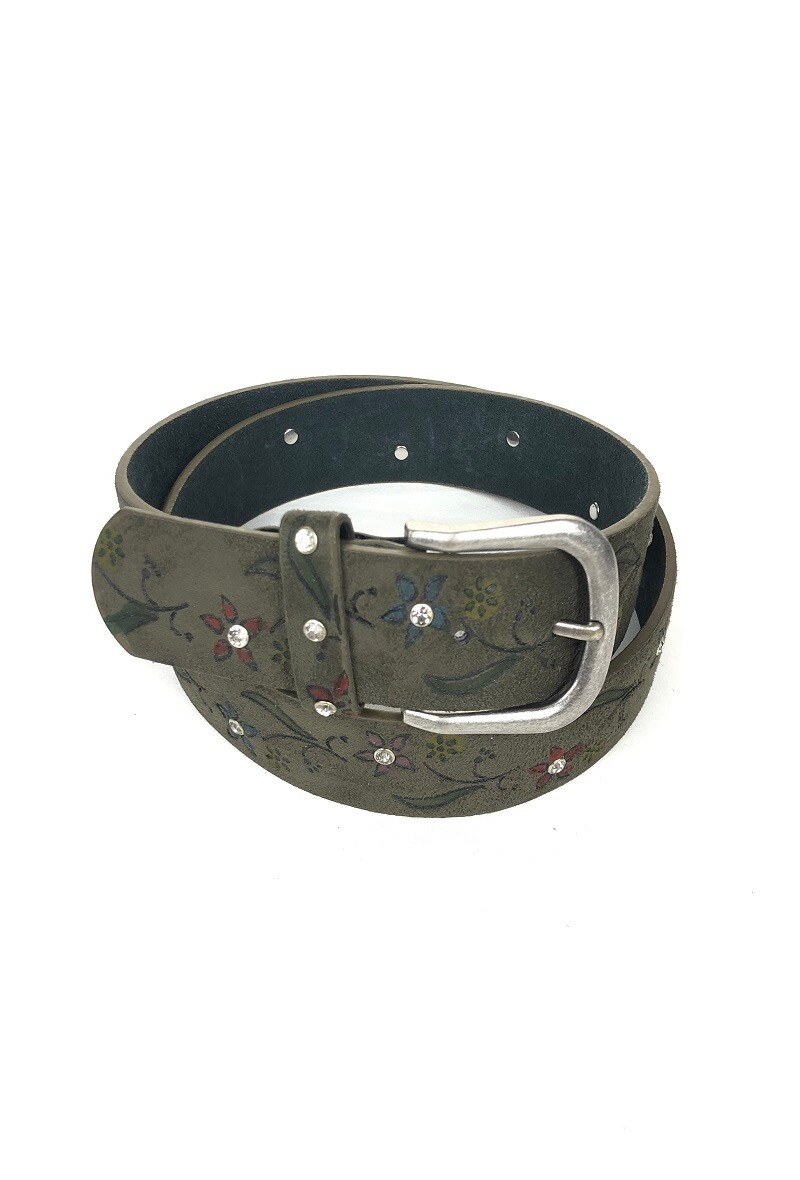Wholesaler Lidy's - Floral belt with decorative rhinestones