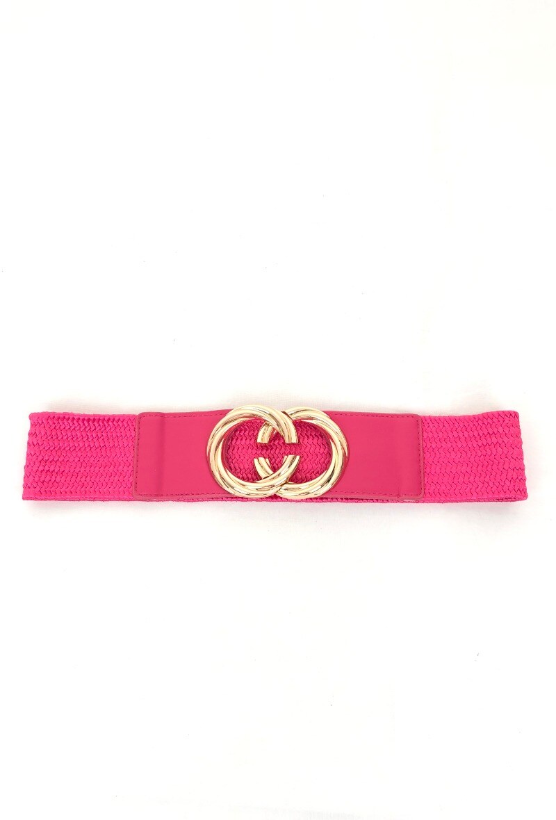 Wholesaler Lidy's - Shiny elastic belt with double gold ring