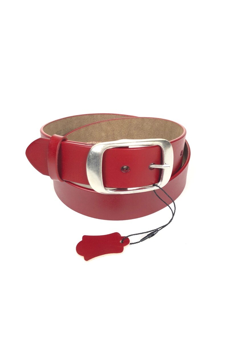 Grossiste Lidy's - Ceinture unie en cuir lisse à boucle ovale brossée