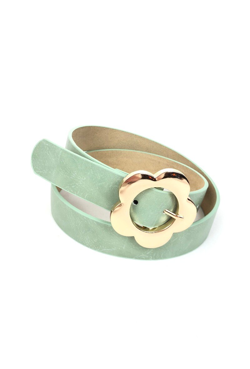 Wholesaler Lidy's - Belt with gold-tone floral buckle