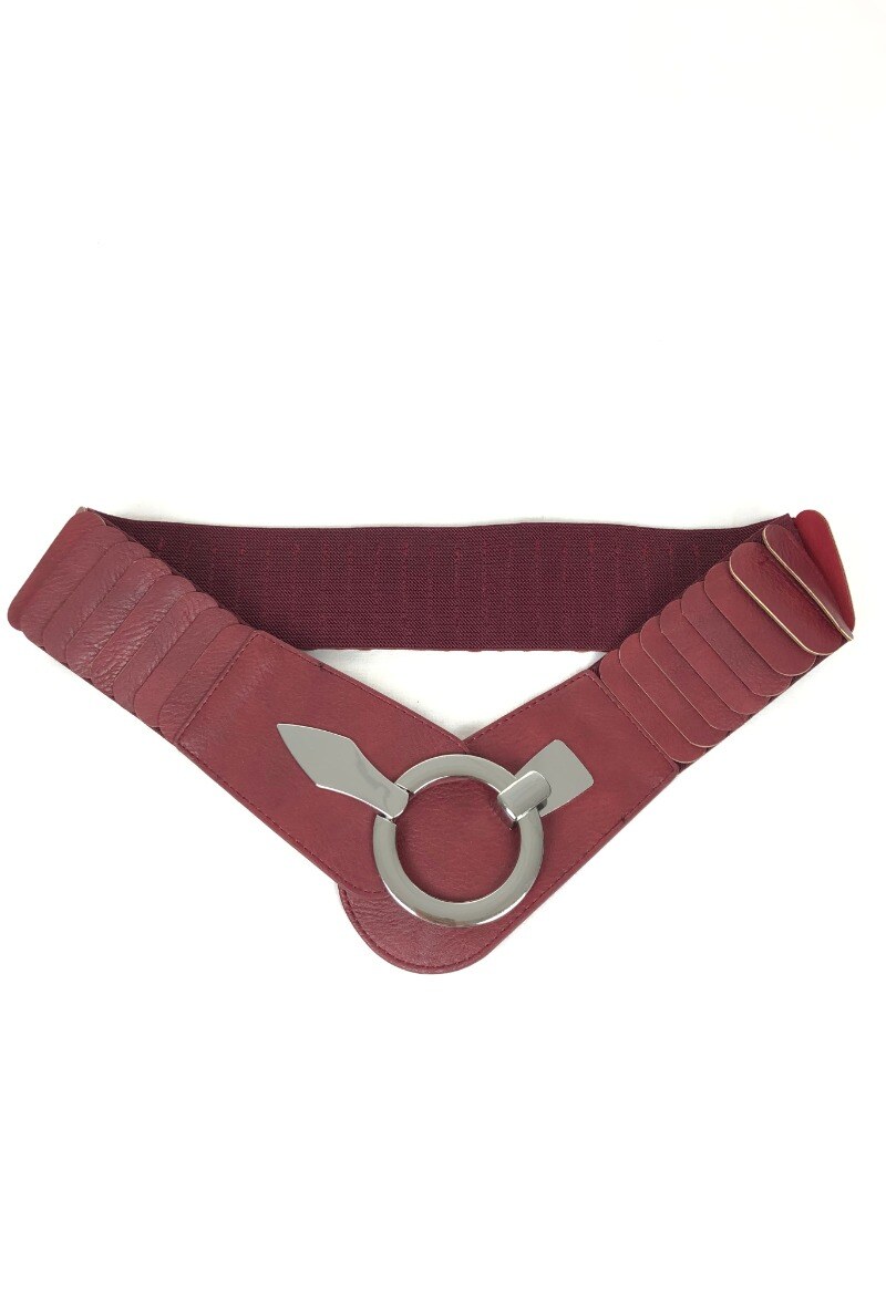 Wholesaler Lidy's - Elastic belt with a silver round metal buckle