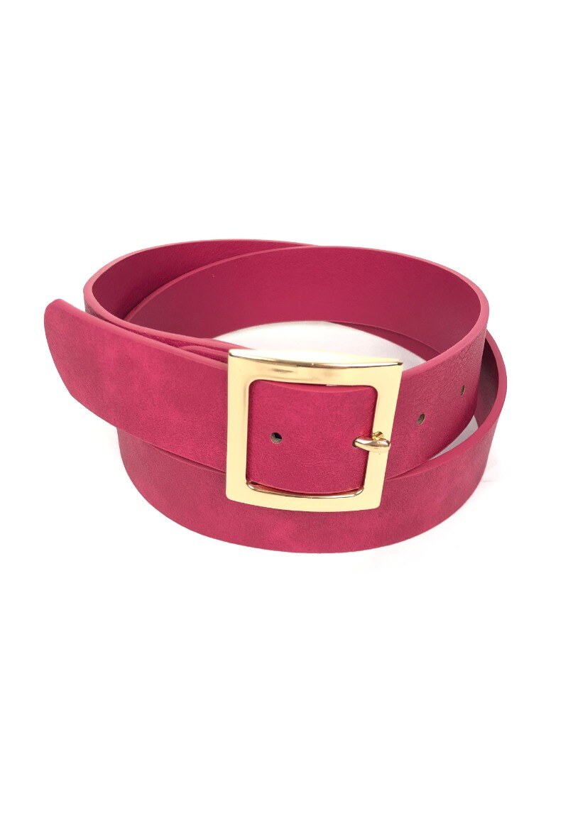 Wholesaler Lidy's - Solid belt with a gold square buckle