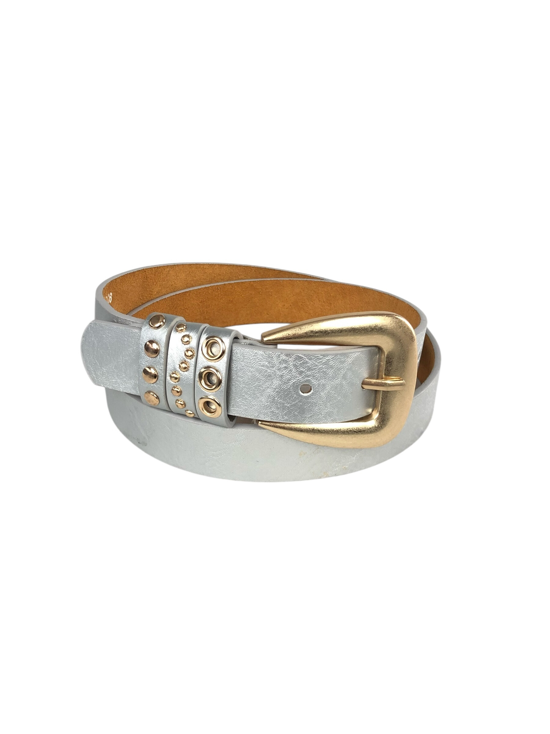 Wholesaler Lidy's - Plain belt with fancy small touch, golden buckle