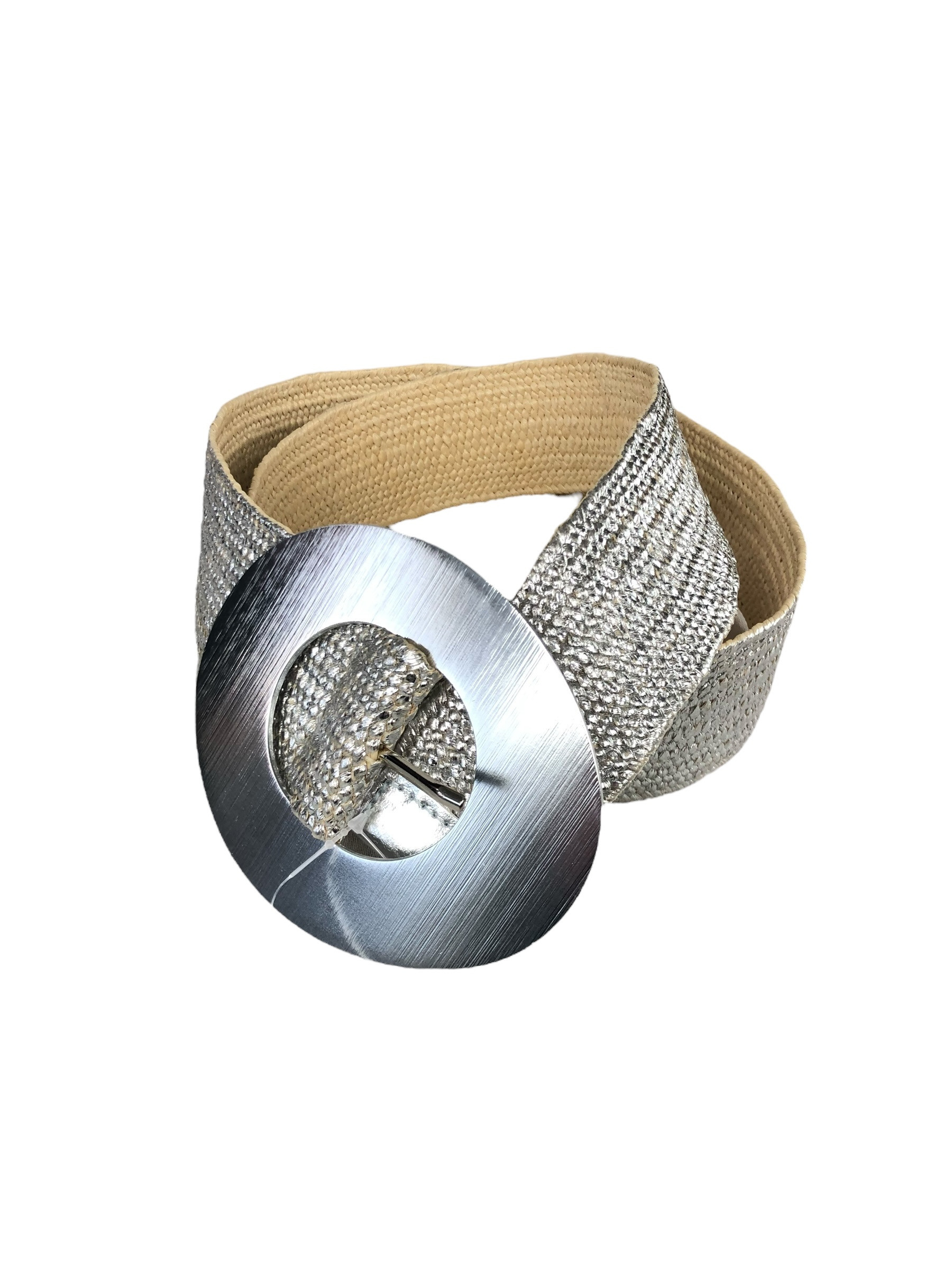 Wholesaler Lidy's - Shiny braided belt with a metallic round buckle