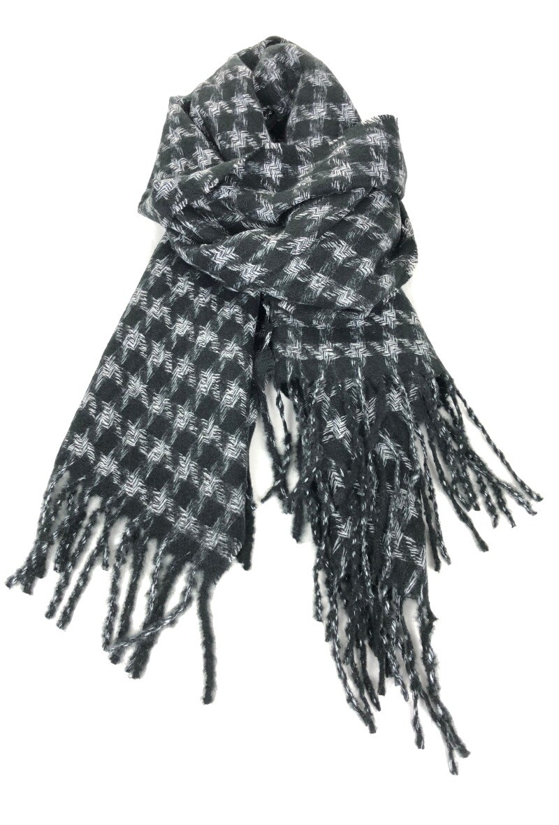 Wholesaler Lidy's - Plaid scarf with long fringes