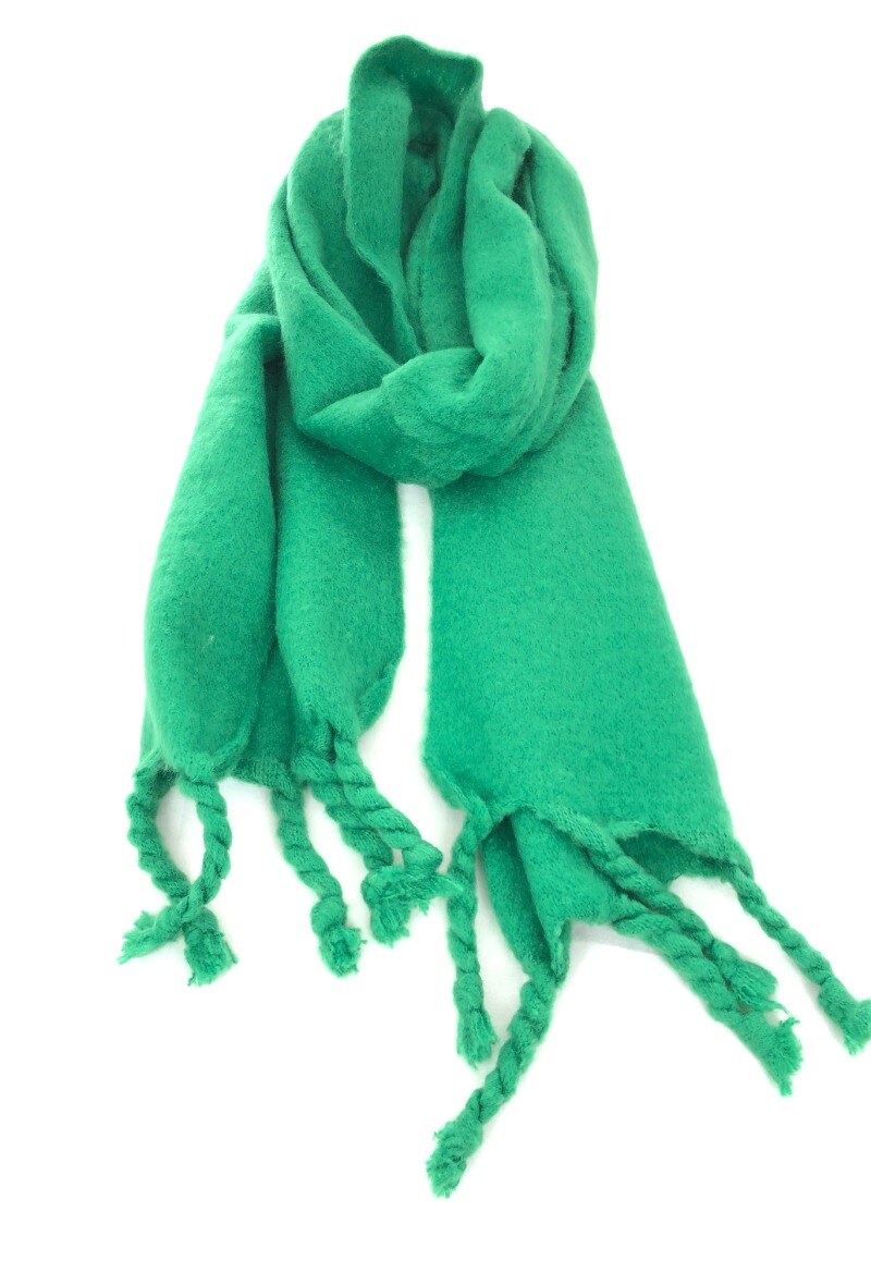 Wholesaler Lidy's - Solid scarf with chunky braided fringes