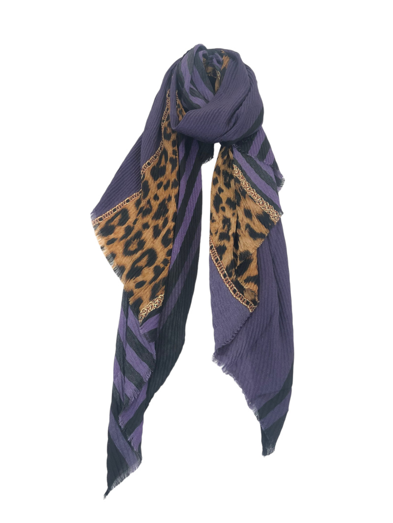 Grossiste Lidy's - Foulard doux imprimé avec motifs léopard