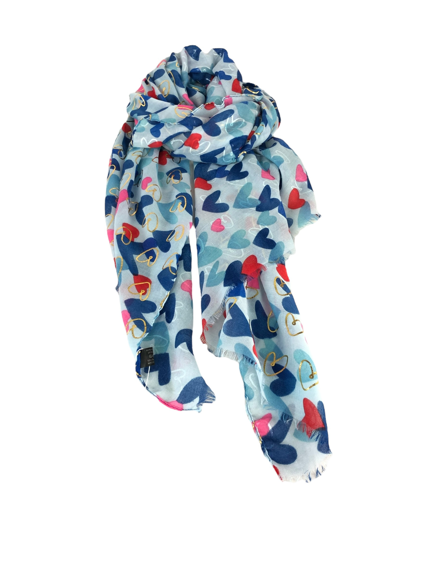 Wholesaler Lidy's - Shiny scarf with multicolored hearts