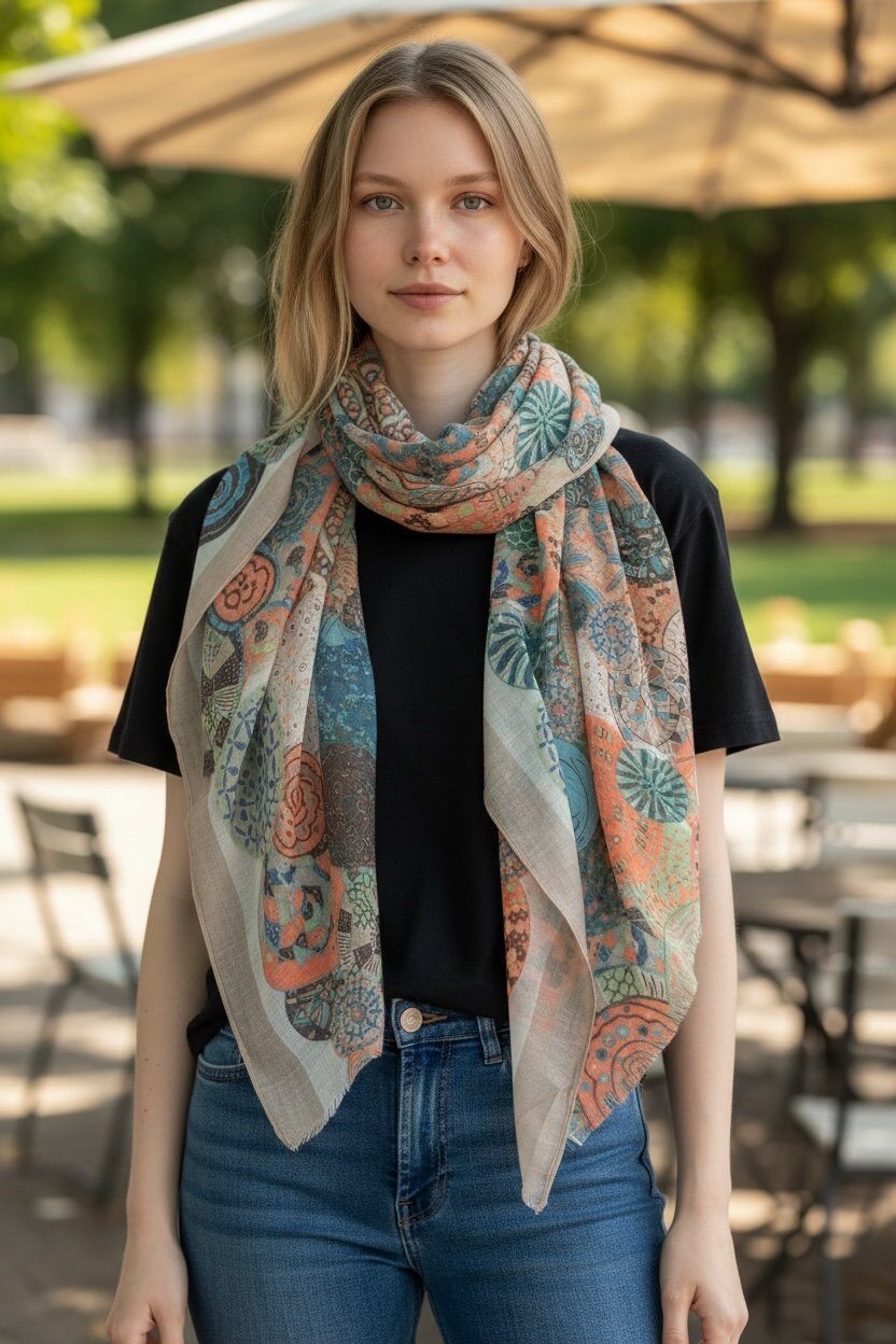 Grossiste Lidy's - Foulard imprimé ethnique doux et léger