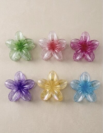 Grossista Lili à la plage - Fermaglio per capelli con fiore trasparente lucido – Set da 12 Grossista Lili à la plage - Fermaglio per capelli con fiore trasparente lucido – Set da 12
