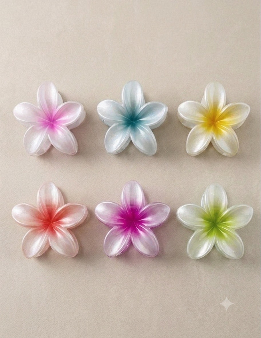 Grossista Lili à la plage - Fermaglio per capelli con fiori bianchi e colorati – Set da 12