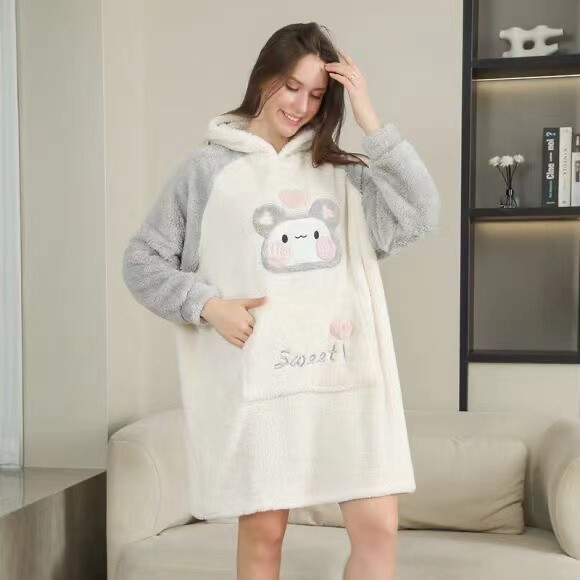 Grossiste LiLi & Zoe - Sweat polaire à capuche 20117gris