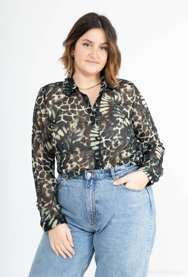 Grossiste Lilie Plus - Chemise à imprimé grande taille
