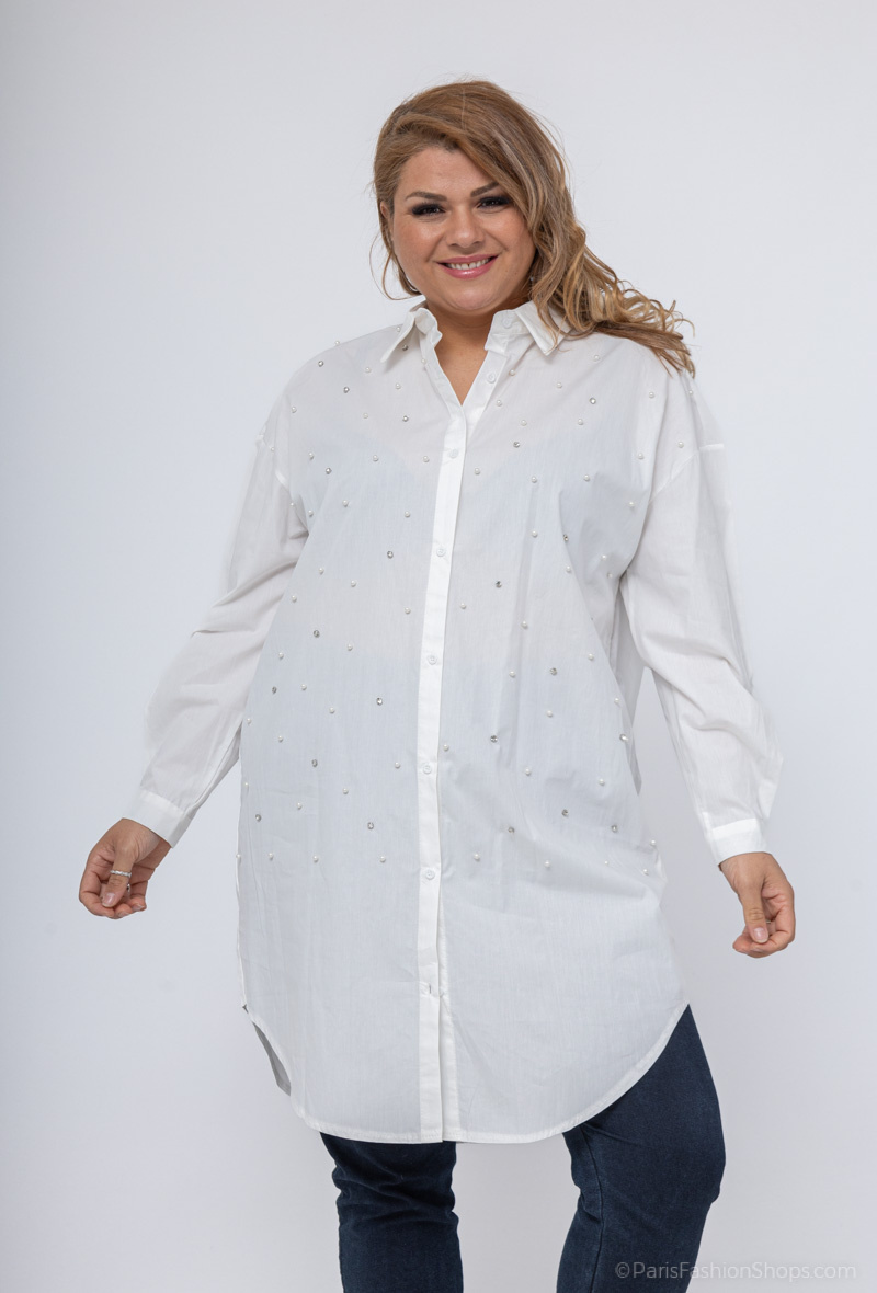 Grossiste Lilie Plus - chemises avec perles et de strass grande taille