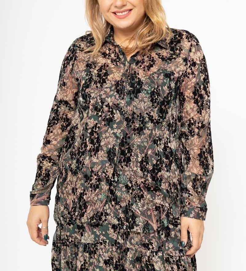 Grossiste Lilie Plus - Chemises avec imprimé taille plus LXL XLXXL