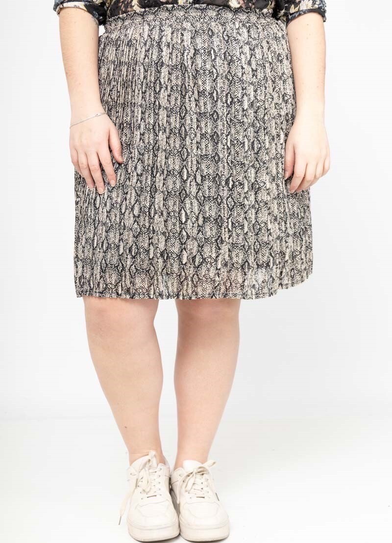 Grossiste Lilie Plus - Jupes courtes avec imprime taille plus lxl xlxxl