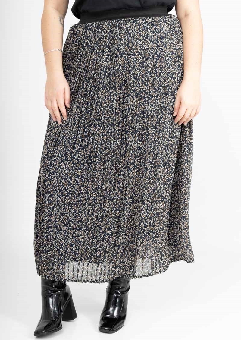 Grossiste Lilie Plus - Jupe longue avec imprime taille plus lxl xlxxl