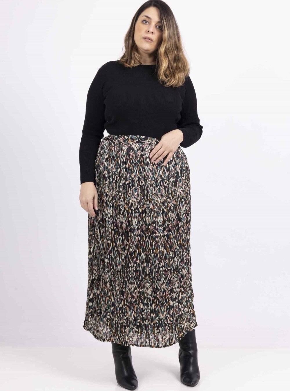 Grossiste Lilie Plus - Jupes longue avec imprimé taille plus LXL XLXXL
