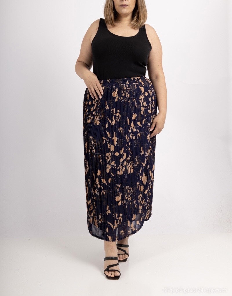 Grossiste Lilie Plus - jupes longue avec imprime taille plus lxl xlxxl