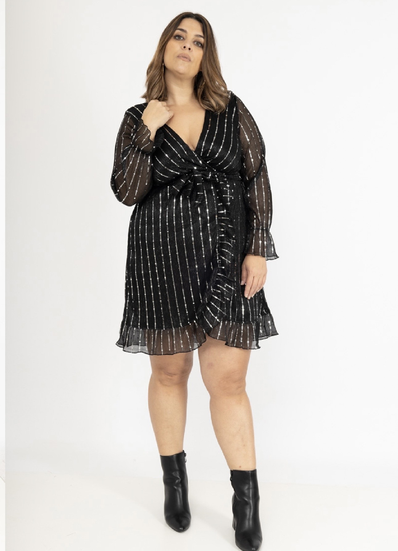Wholesaler Lilie Plus - Plus size sequin short dress