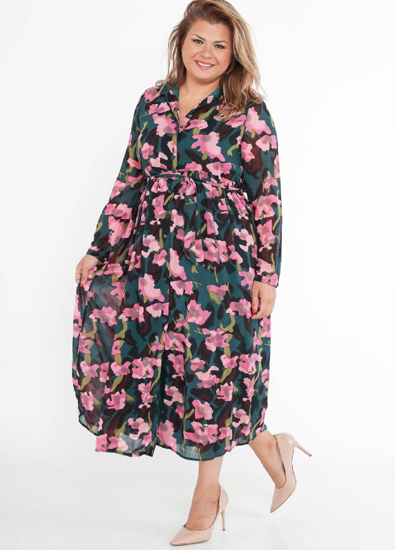 Wholesaler Lilie Plus - Plus Size Printed Maxi Dress